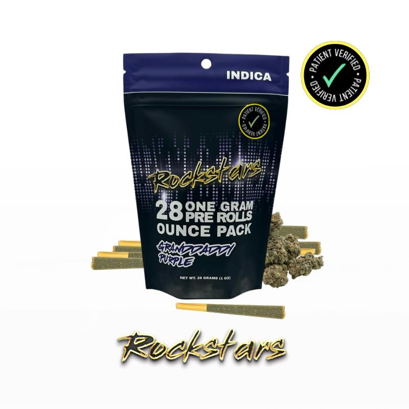 Rockstars - 28g Pre Roll Pack - Granddaddy Purple - Indica