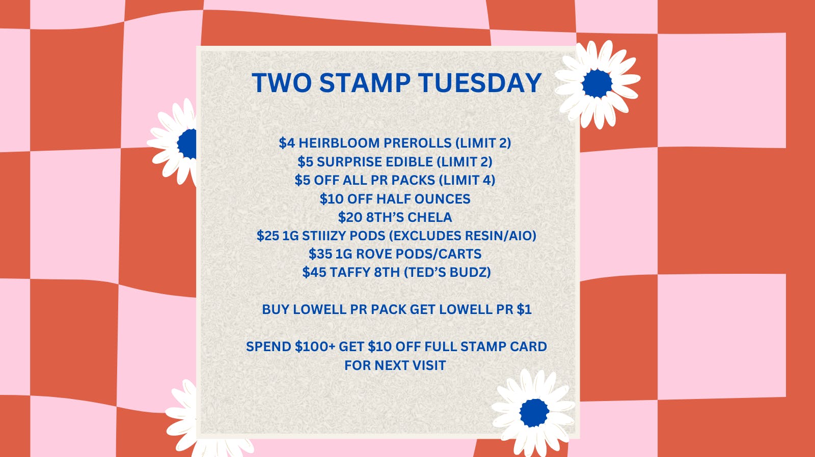 TWO STAMP TUESDAY at Herbal Pain Relief Center Weedmaps