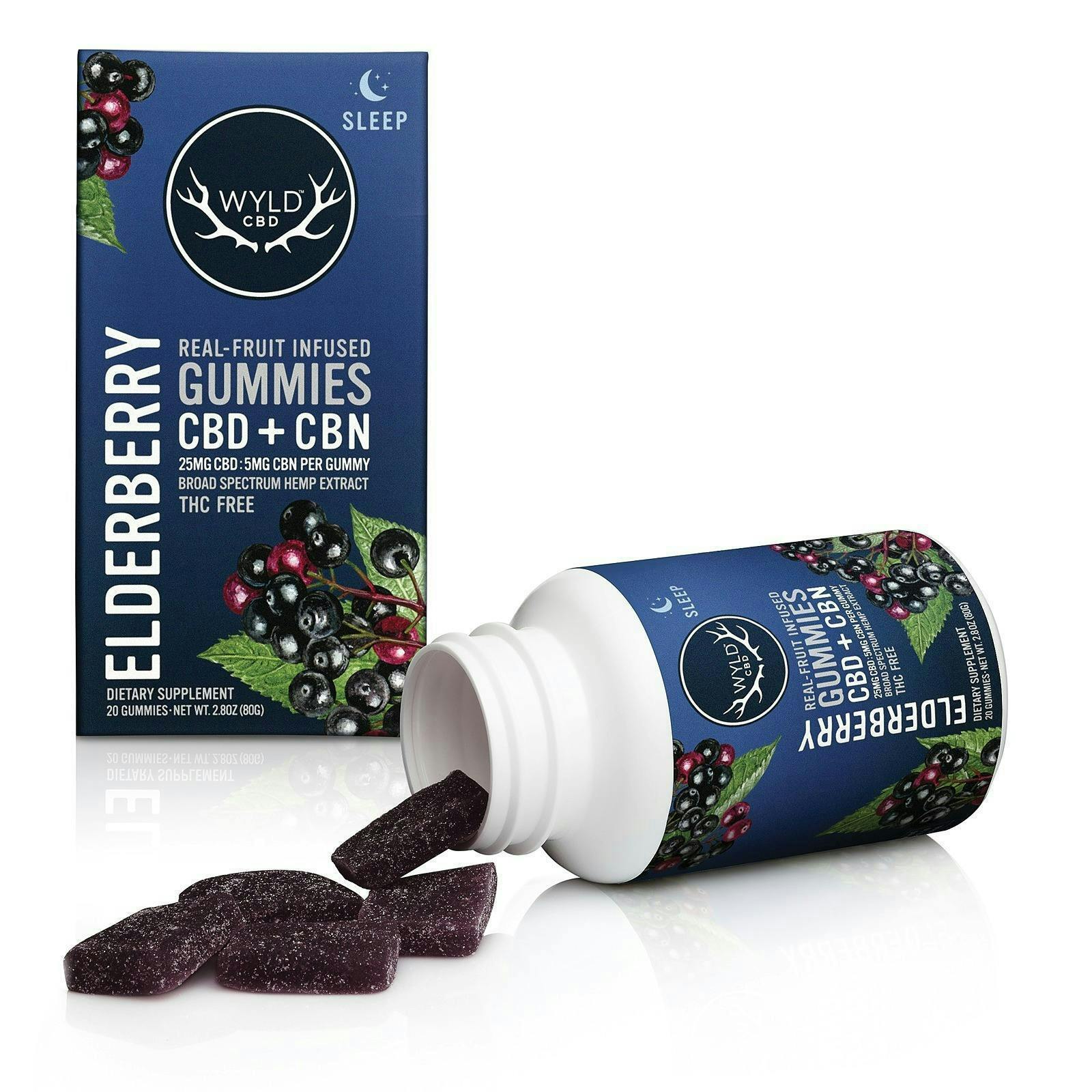 Wyld CBD Elderberry Gummies 500mg CBD : 100mg CBN