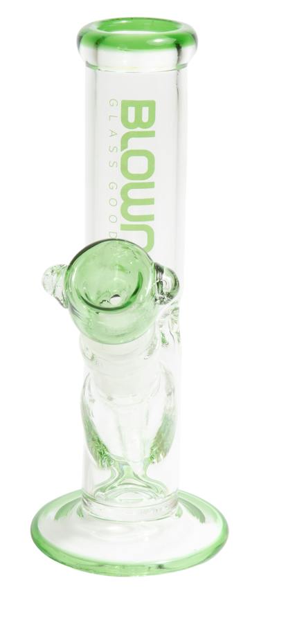 8" Color Accented Straight Waterpipe w/ Color matching bowl