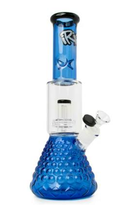 Irie 13.5" Dual Chamber Beaker Textured Base Bong Multiple Colours