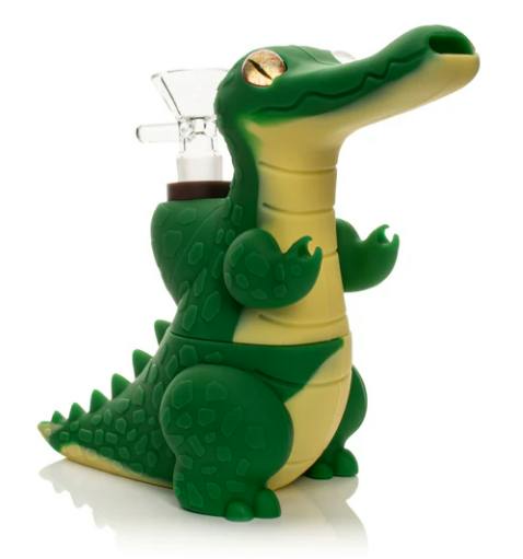 LIT Silicone 6" Tall Alligator Pipe with Glass Pull Out