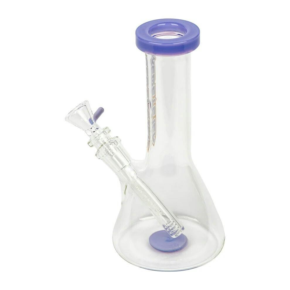 Red Eye Glass 8" Tall Purple Beaker Base Bong In Box