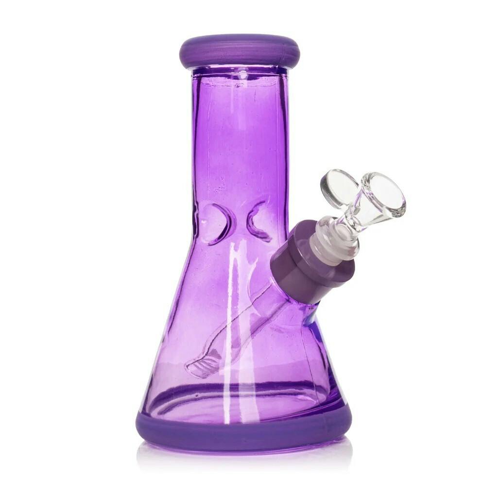 8" Tall Purple Vivid Beaker Base Water Pipe