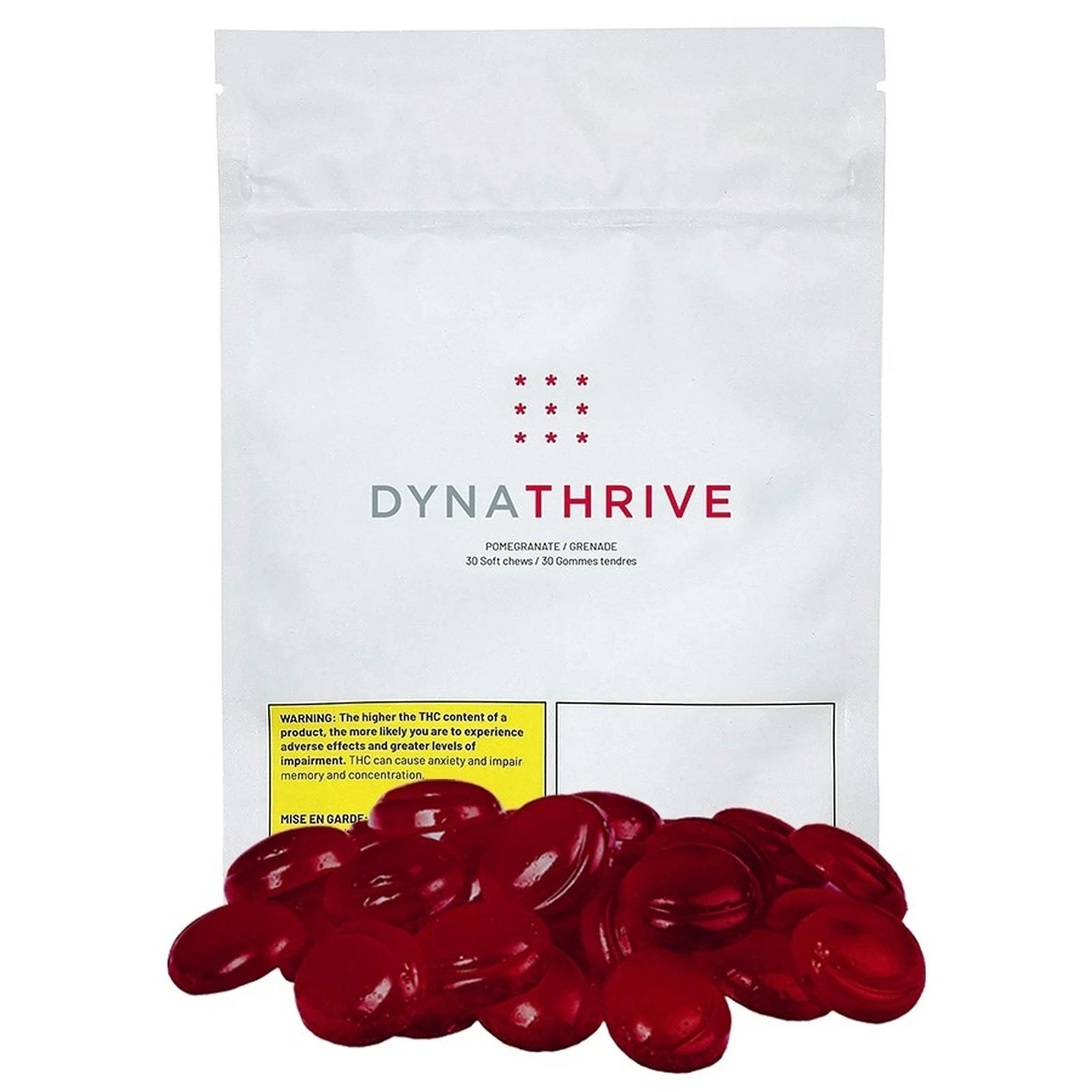 DYNATHRIVE - DYNATHRIVE Pomegranate CBD Soft Chews 30x4.6 g
