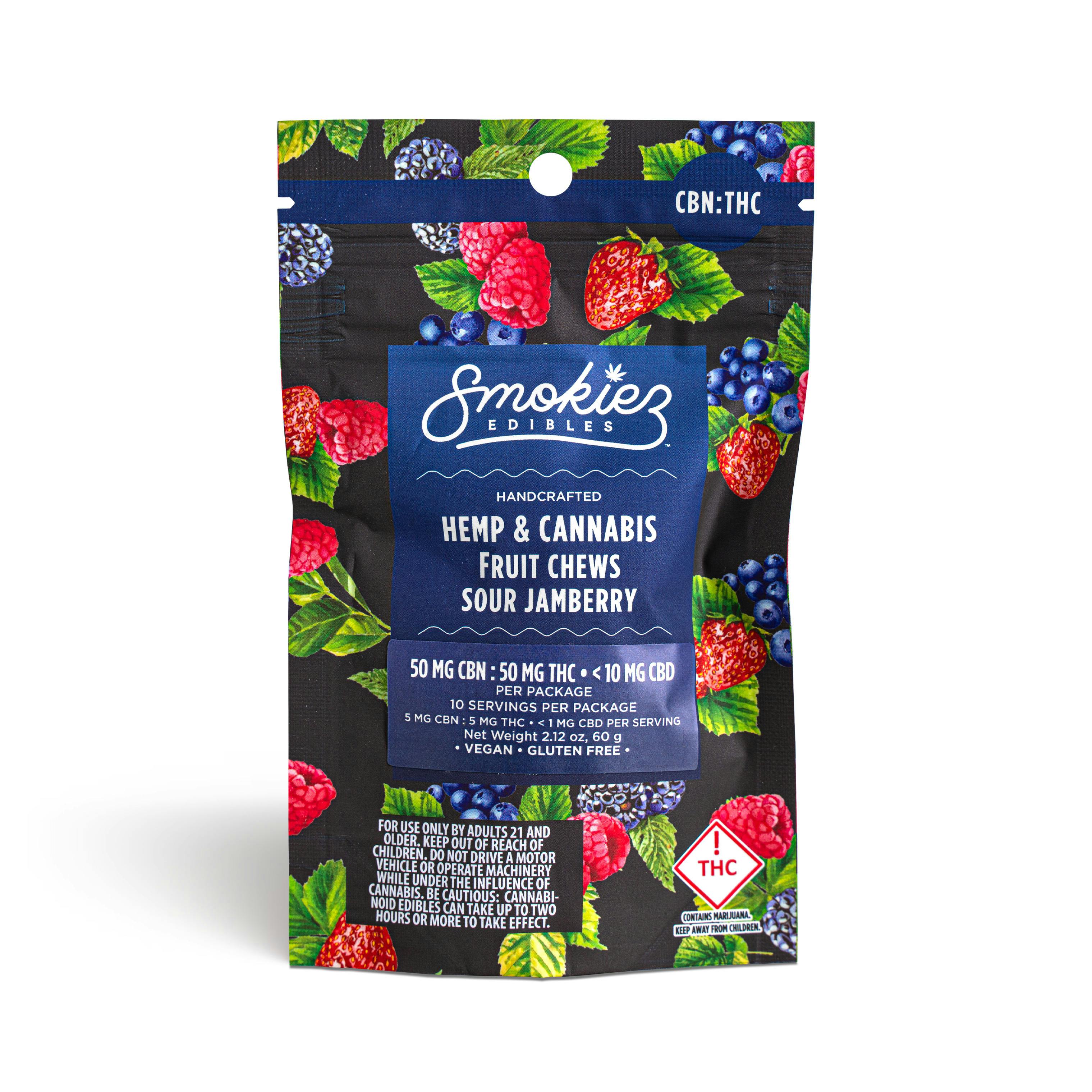 Sour Jamberry Fruit Chews THC/CBN 1:1 (Sleep)