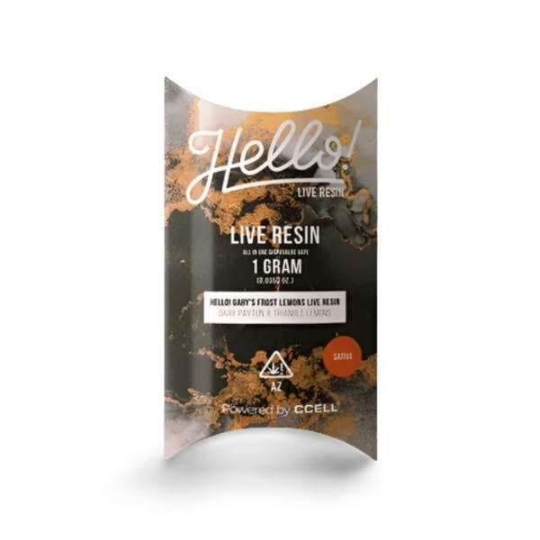 Hello! Live Resin Disposable Vape 1g Garys Frost Lemons
