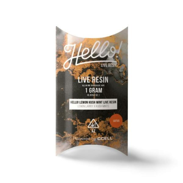 Hello! Live Resin Disposable Vape 1g Lemon Kush Mint