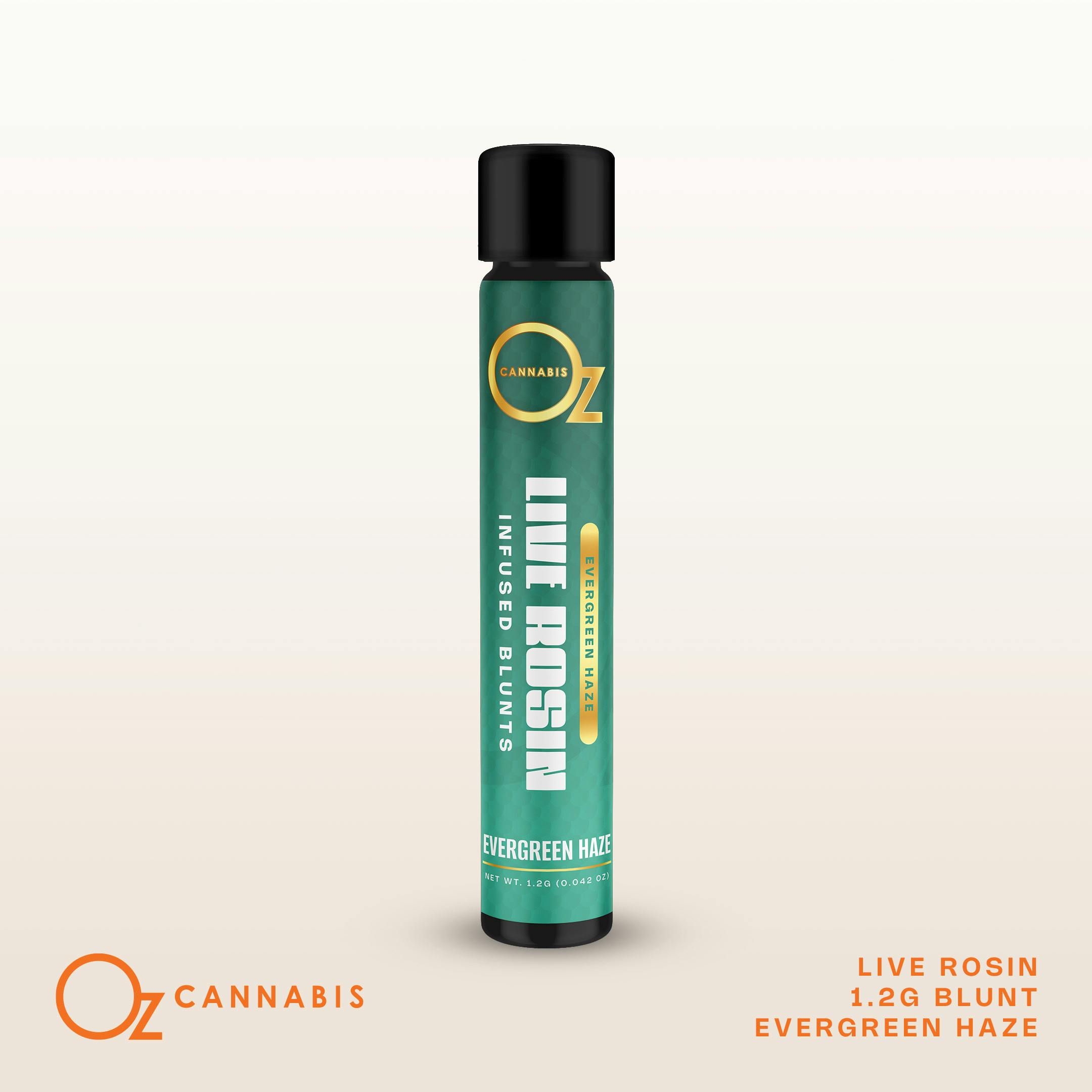 OZ Cannabis Live Rosin Infused Blunt 1.2g Evergreen Haze