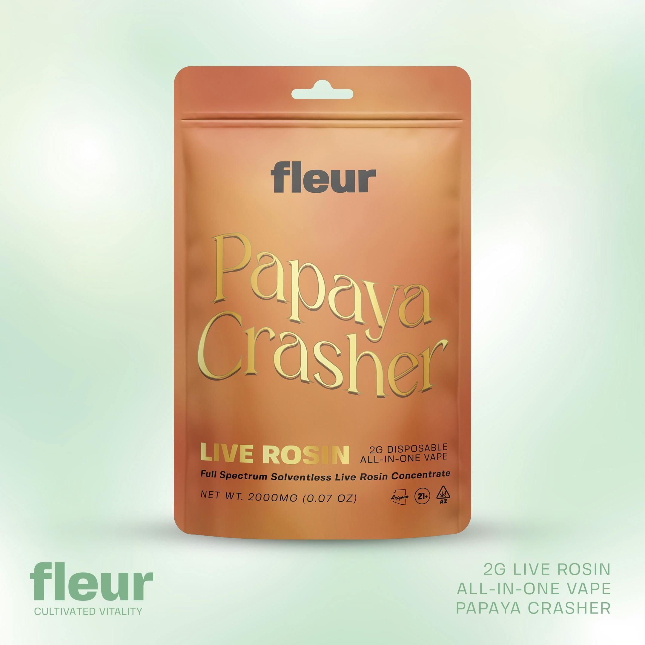Fleur Live Rosin AIO Vape 2g Papaya Crasher