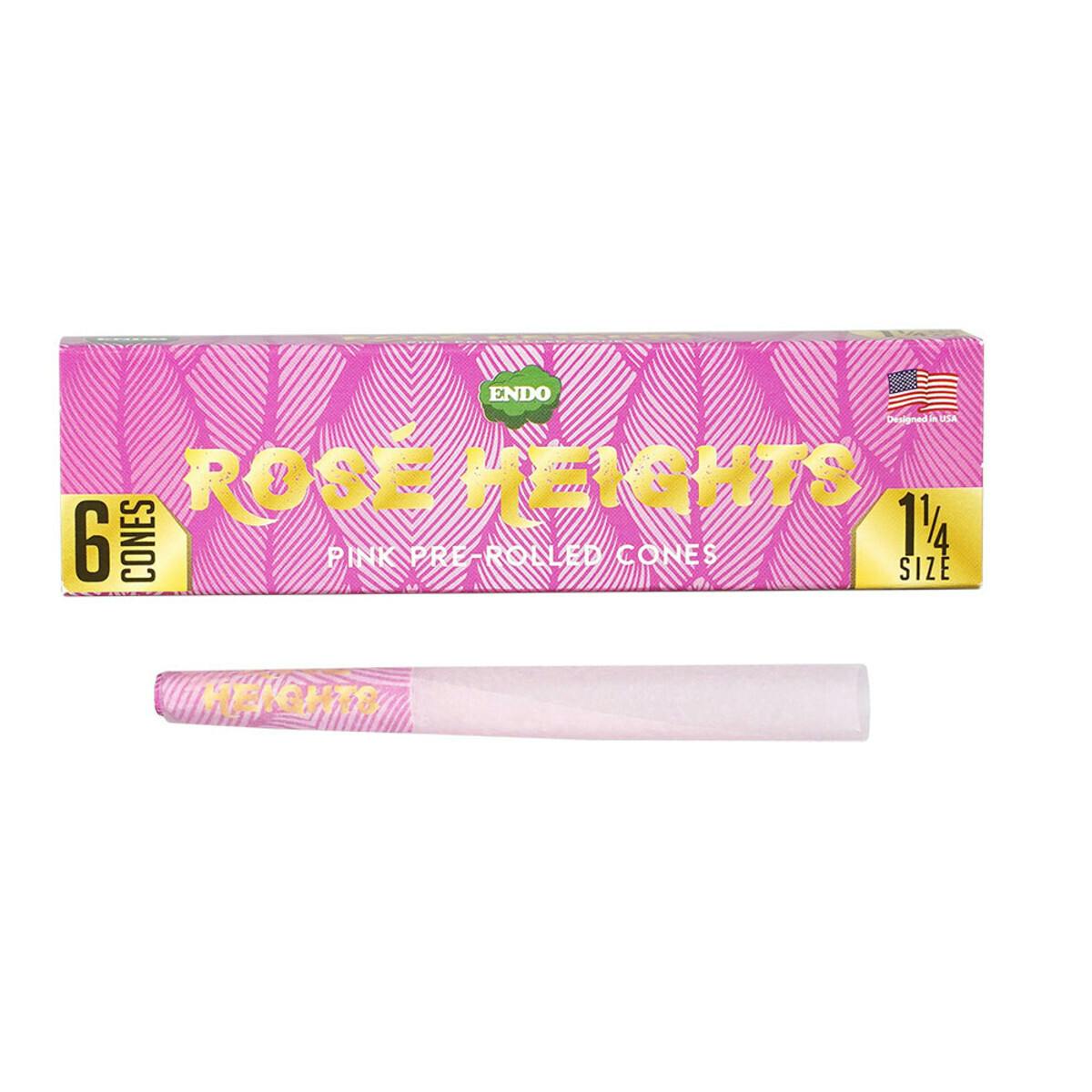 24PC DISP- Endo Rose Heights Pink Pre-Rolled Cones -6pk/1 1/4”