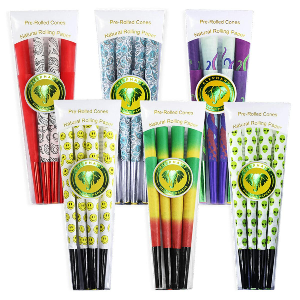 Elephant Papers Pre-Rolled Cones - 8pk/ 8 COLOR