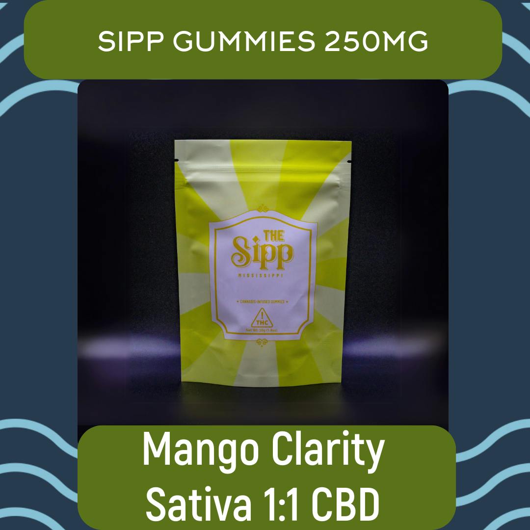 The Sipp | Mango 1:1 Sativa Gummies 250mg