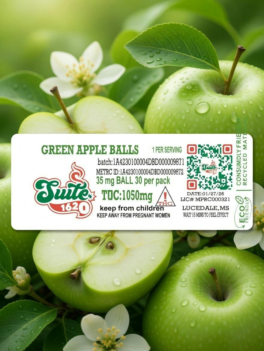 Suite 1620 | Green Apple Drops 50mg (1000mg)