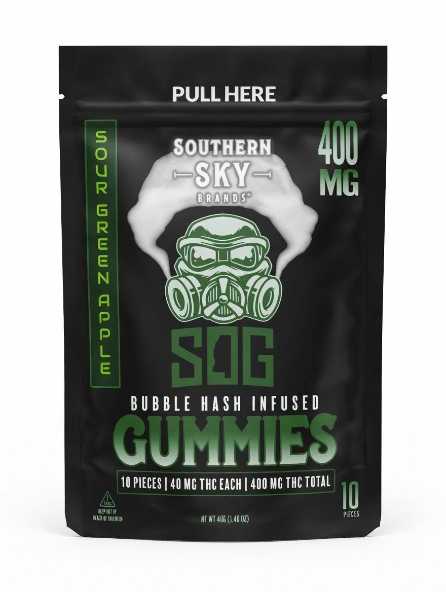 SOG | 400mg Sour Green Apple Hash Gummies