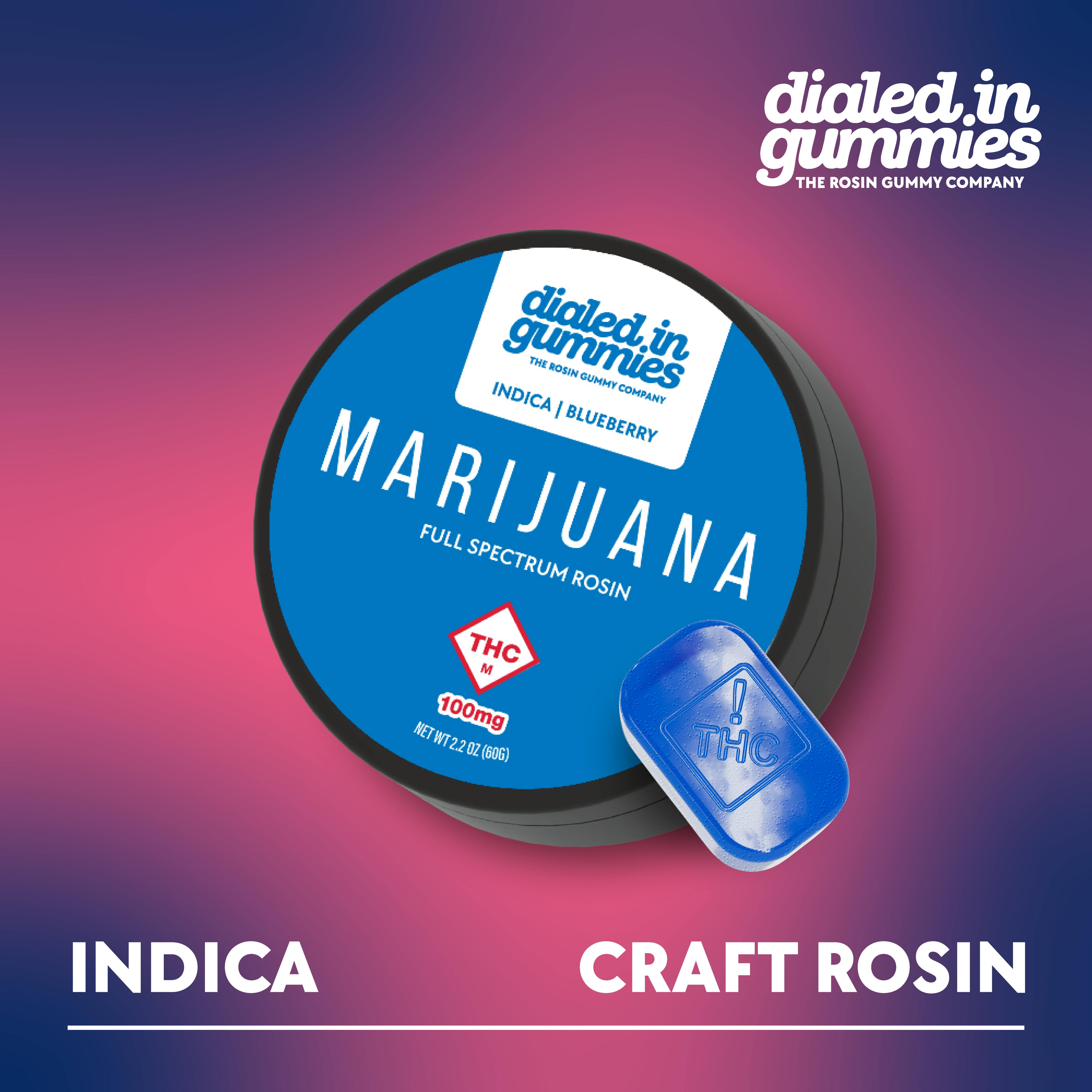 100MG BLUEBERRY ROSIN GUMMIES