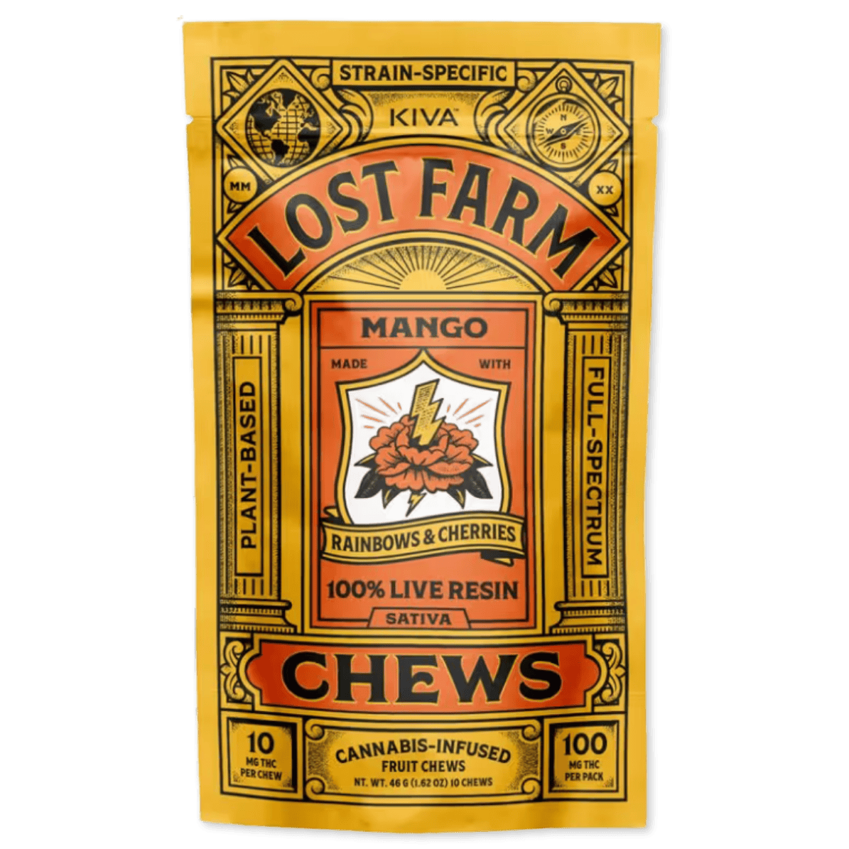 FRUIT CHEWS | MANGO | RAINBOWS & CHERRIES | 100MG | 10PK
