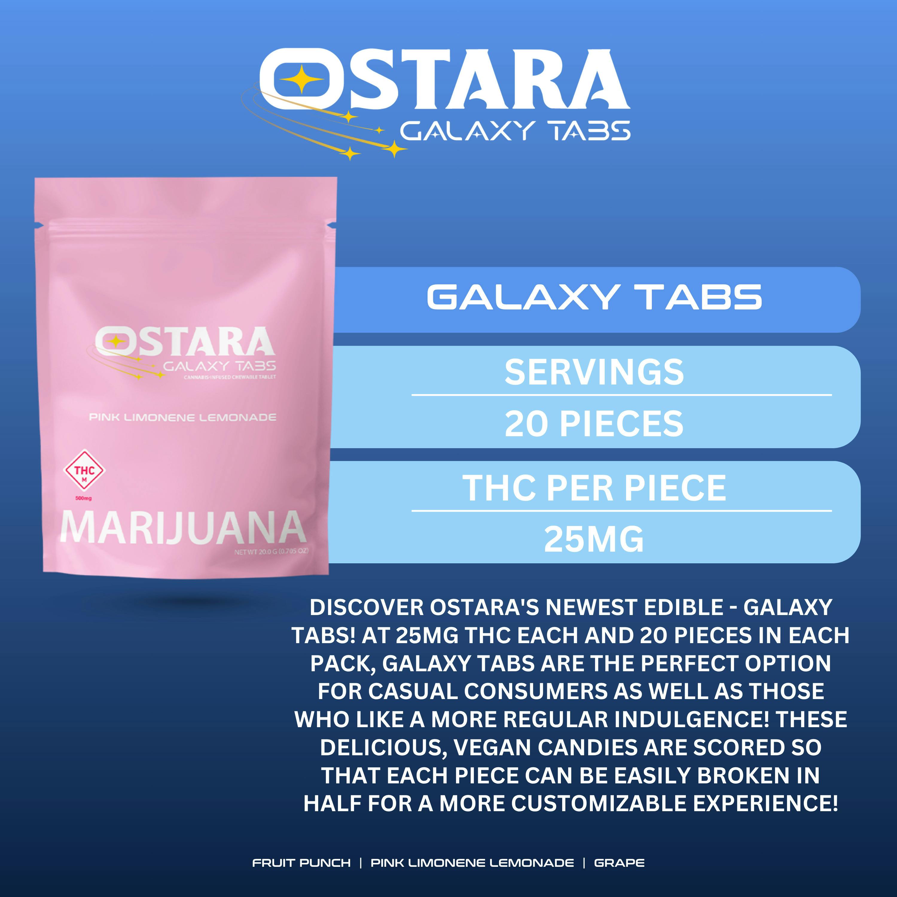 Ostara: Galaxy Tabs | Pink Lemonade | 500mg | 20pk