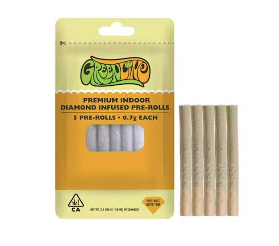 Green Line Infused 5pk Prerolls 3.5g Tangerine Dream