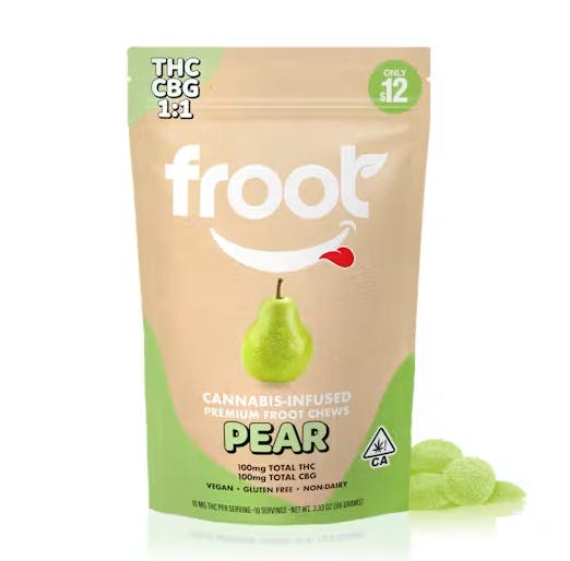 Froot Gummies Pear CBG 1:1