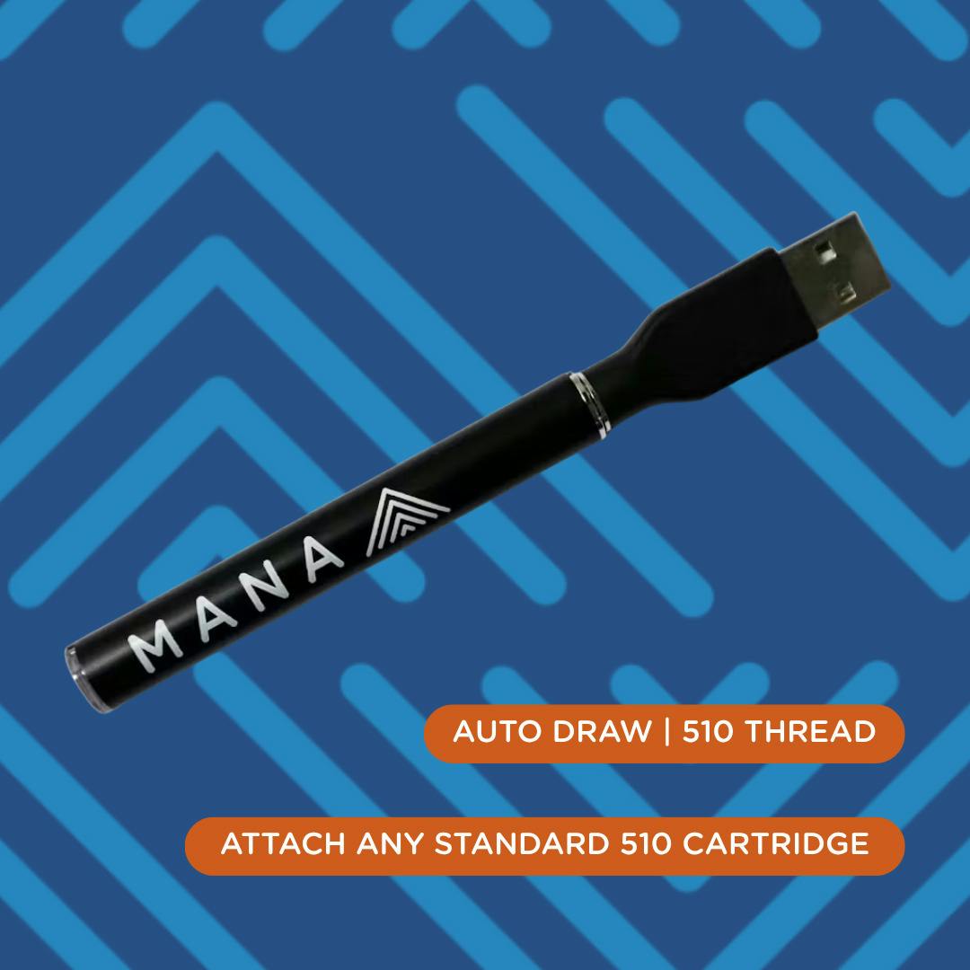 Mana: 5/10 Thread Vape Battery at Mana Supply Co.