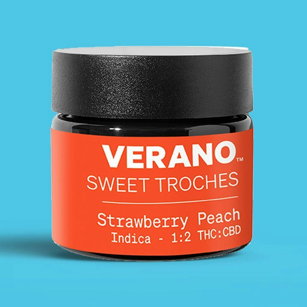 Verano 1:2 Strawberry Peach Troches 100mg [10pk] at Zen Leaf Cannabis Dispensary