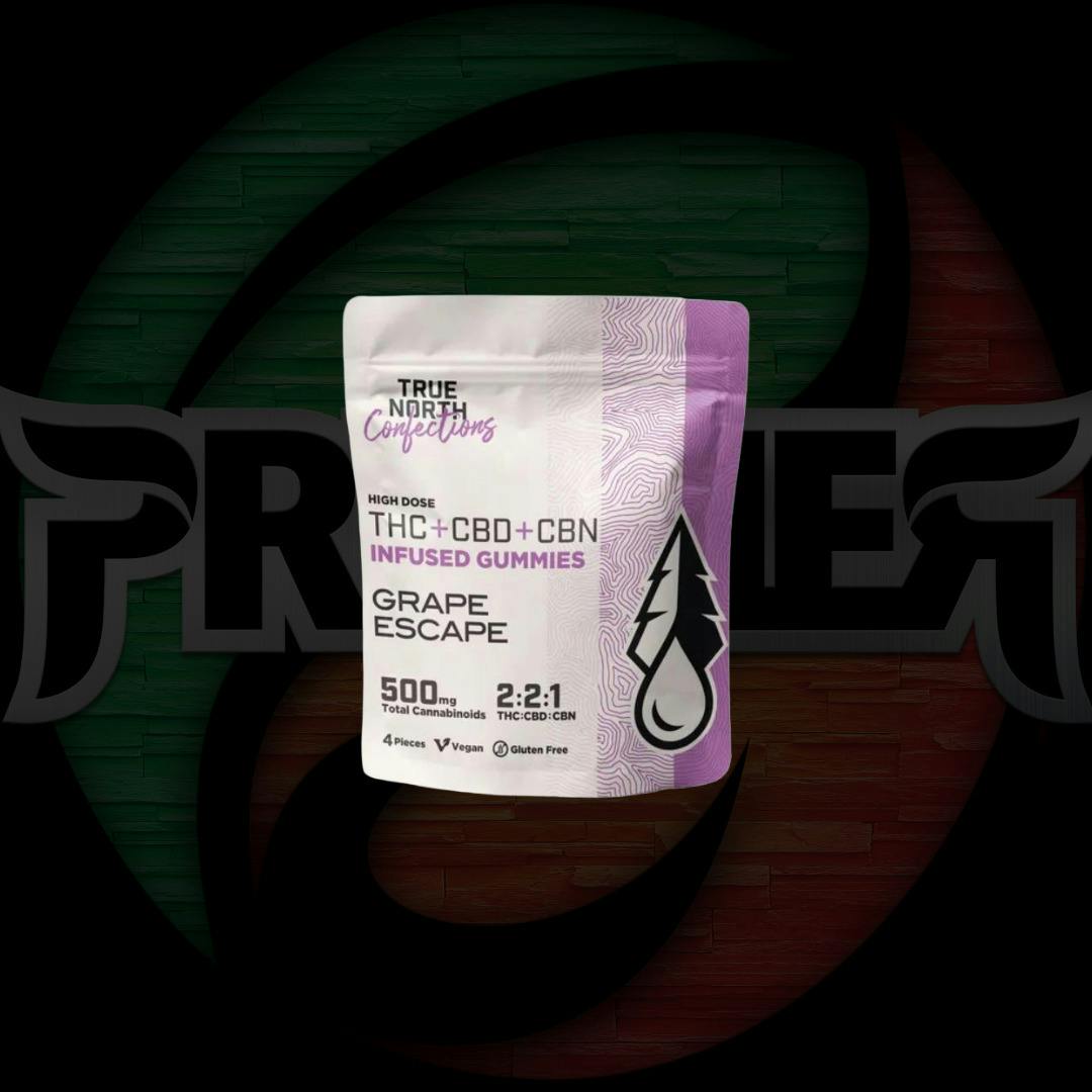 True North Effects Gummies 2:2:1 THC/CBD/CBN 200mg Grape Escape