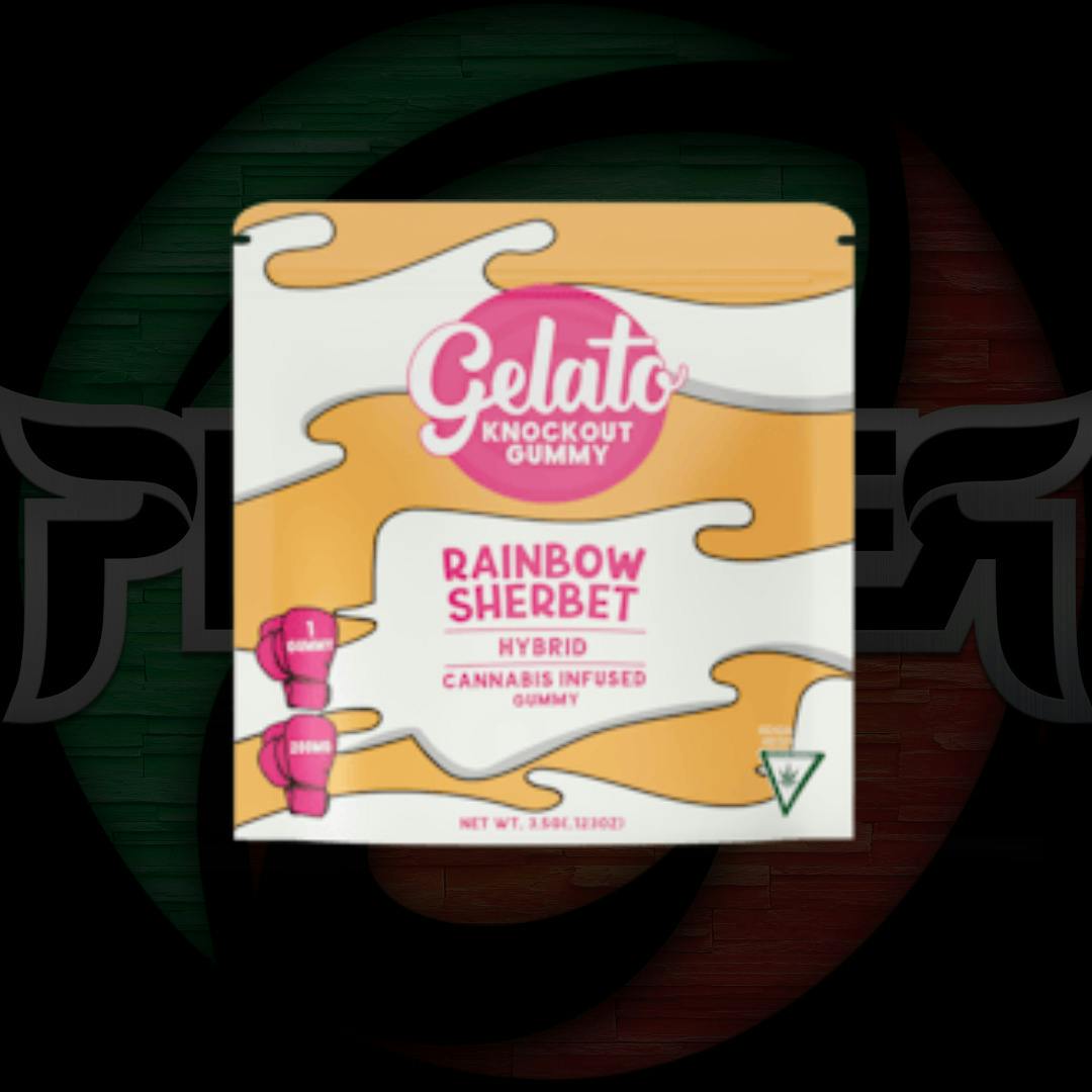 Gelato Knockout Gummy 200mg Rainbow Sherbet