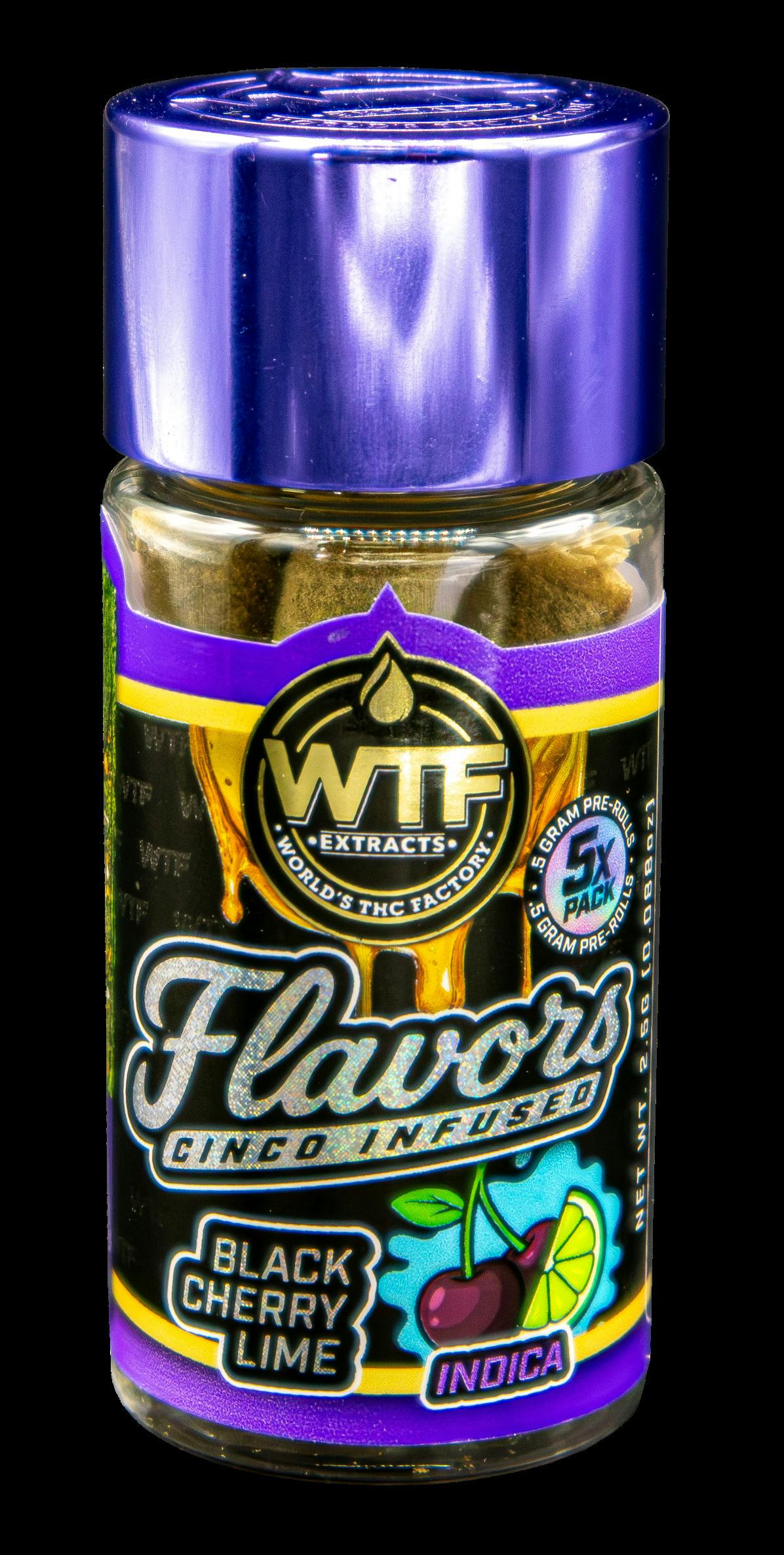 WTF - Cinco Infused Preroll 5pk - Black Cherry Lime (I) (2.5g)