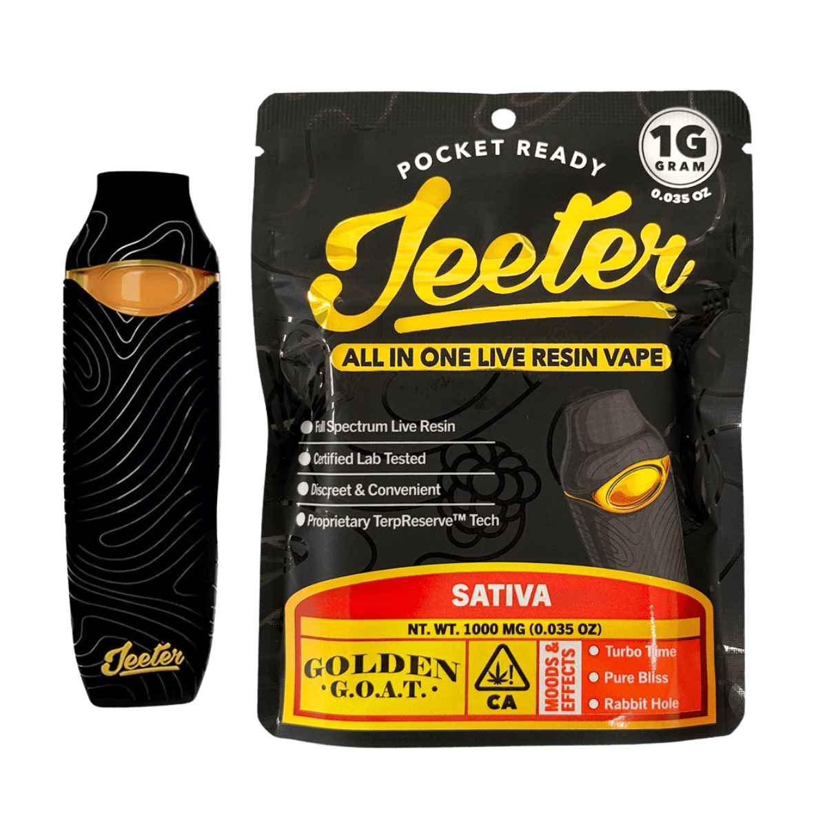 Golden G.O.A.T. (S) | 1g Live Resin AIO Vape | Jeeter