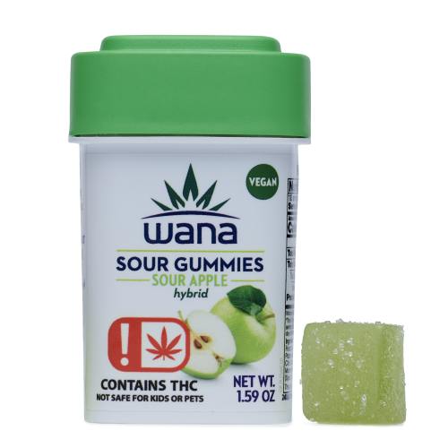Wana Sour Gummies Sour Green Apple 500mg