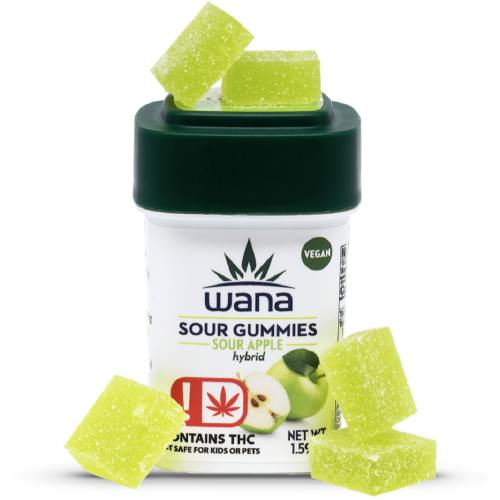 Wana Sour Gummies: Sour Apple Hybrid 1000mg