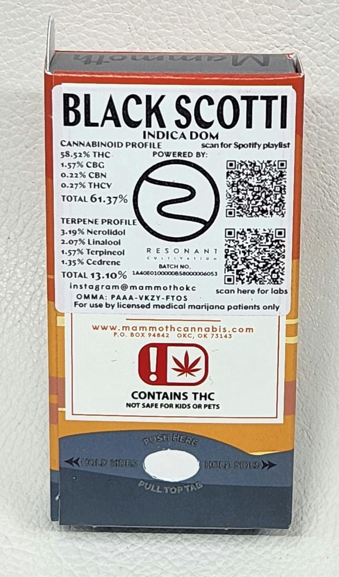 Mammoth 1.0g Cartridge - Black Scotti