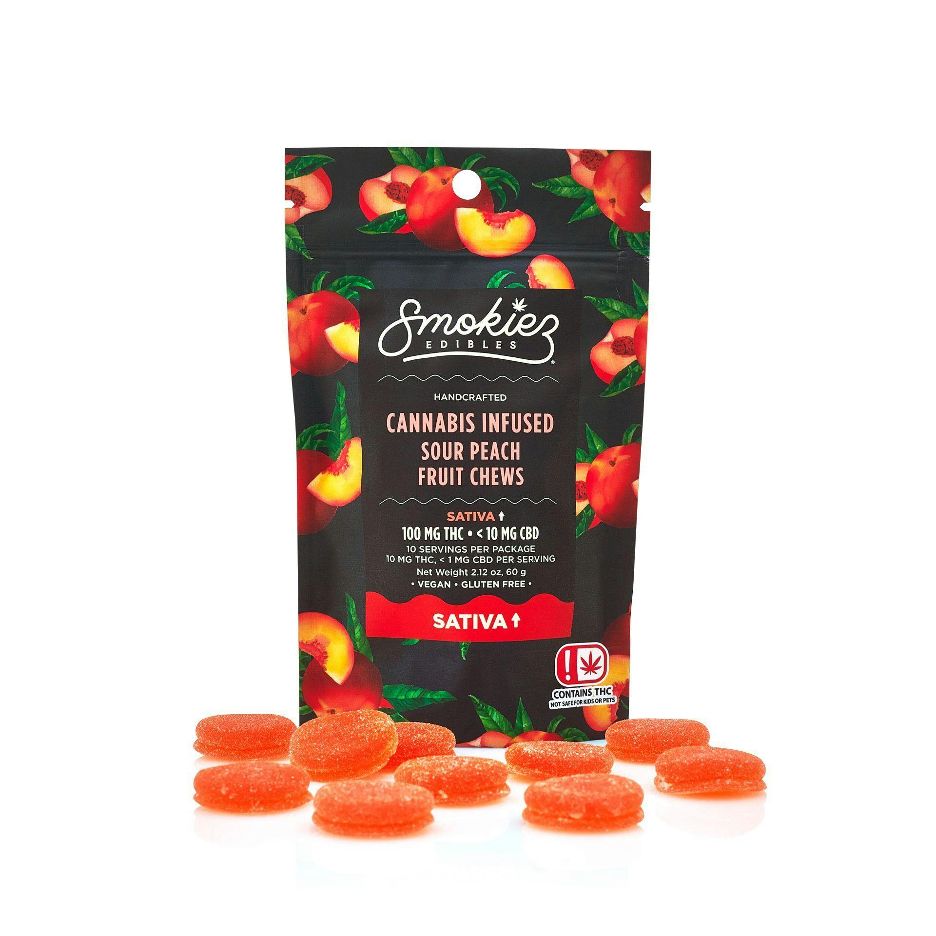 Smokiez Sour Peach Sativa 100mg Fruit chews