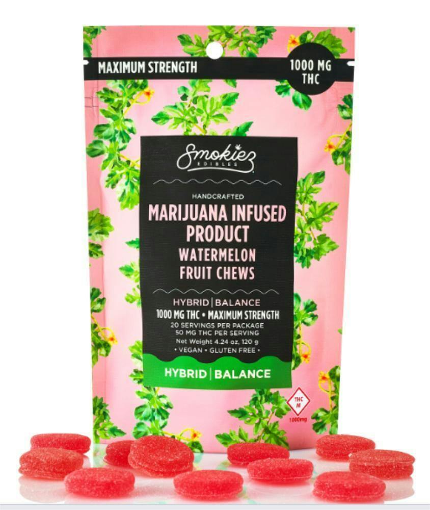 Smokiez Sweet Watermelon Hybrid 1000mg Fruit Chews