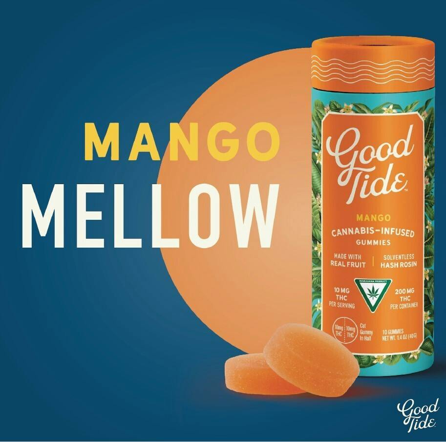 Good Tide - Gummies - 200mg Hash Rosin - Mango - Mellow