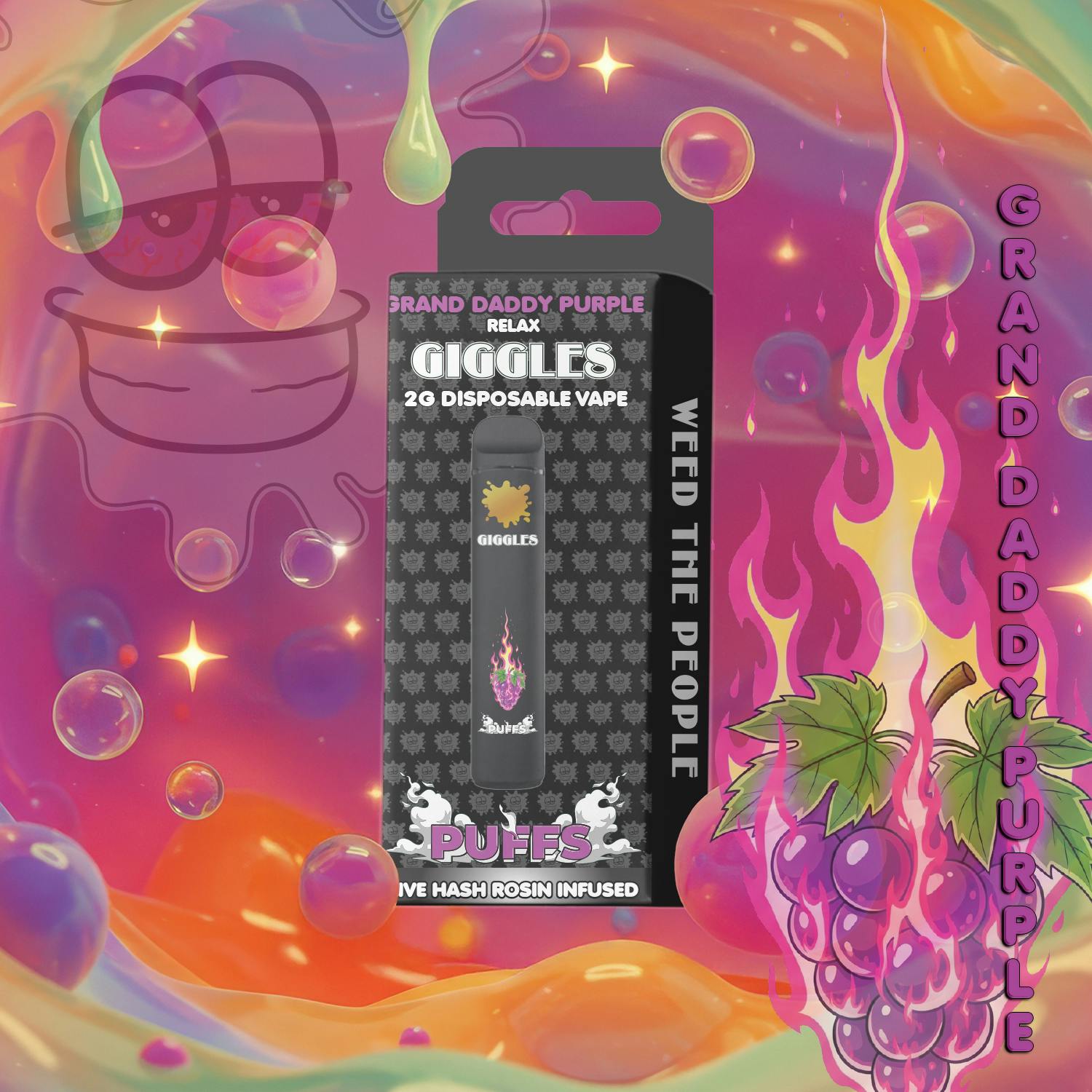 Puffs - Hash Rosin Infused Disposable 2g - Grand Daddy Purple - Relax