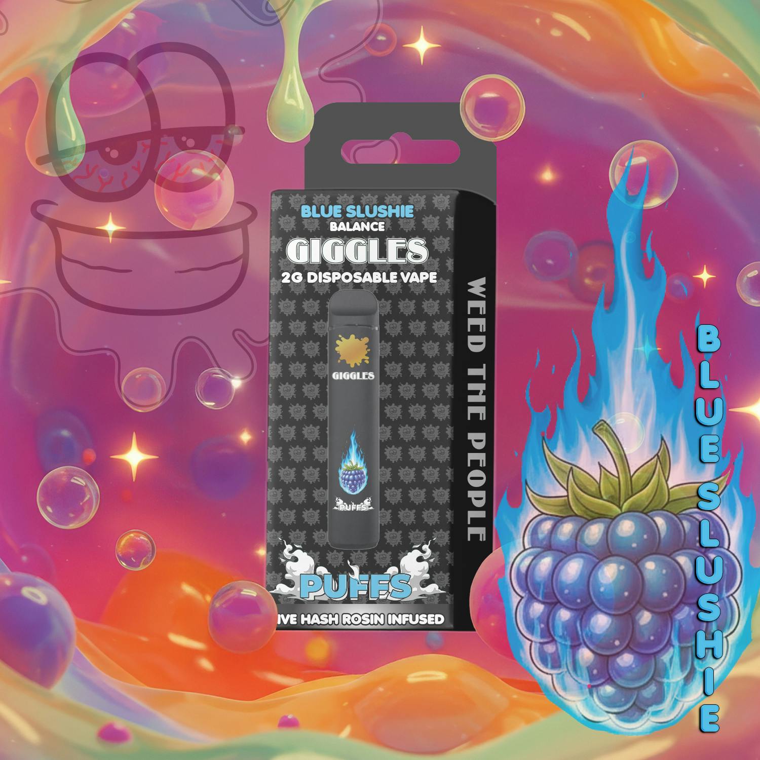 Puffs - Hash Rosin Infused Disposable 2g - Blue Slushie - Balance cannabis product