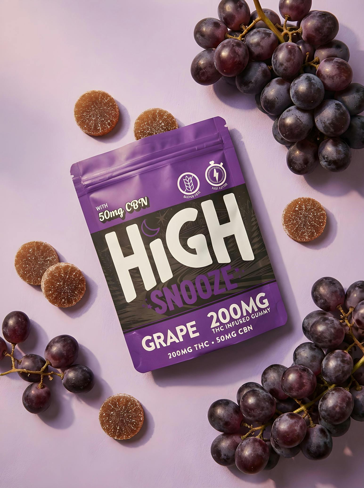 High Snooze - Gummies - 200mg - 4:1 THC/CBN - Grape