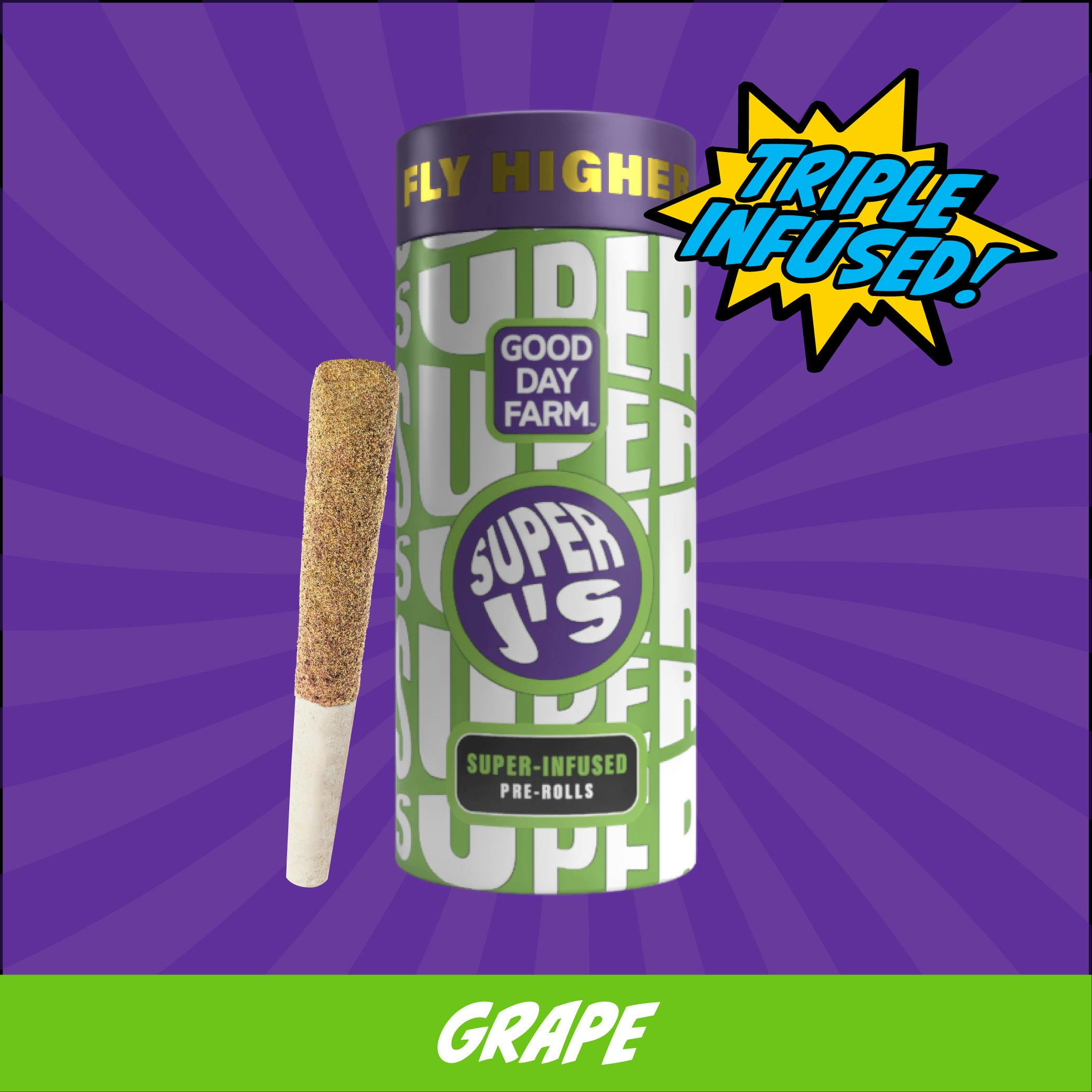 GDF: Infused Pre-Roll Pack | Grape x Kool Whip | Super J's | 0.5g | 5pk