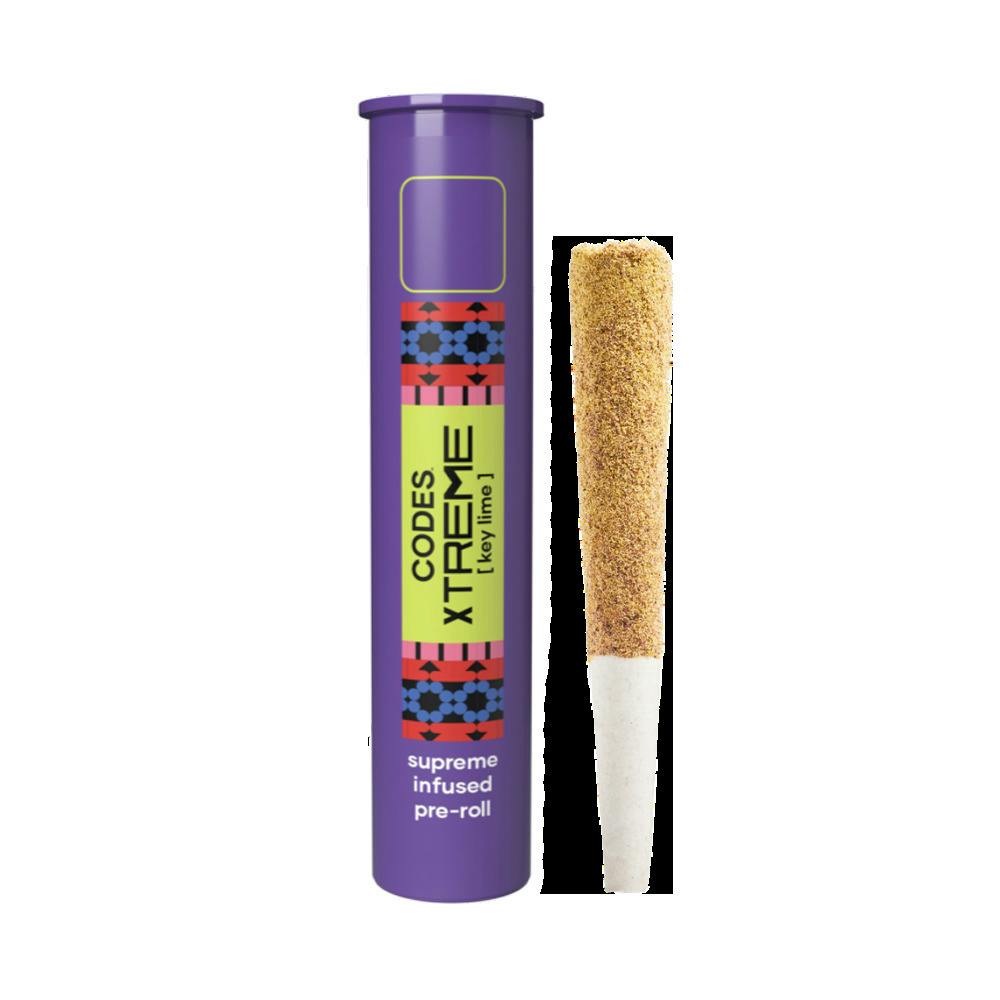 Codes: Infused Pre-Roll | Key Lime x Lime Diesel | Xtreme J's at H & W dispensary