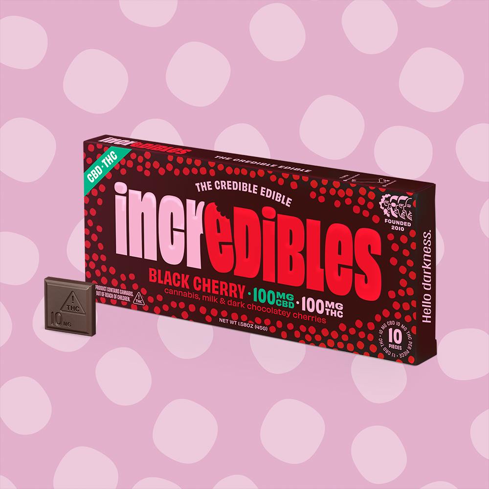 1:1 Black Cherry + CBD Bar [10pk] (100mg CBD/100mg THC)