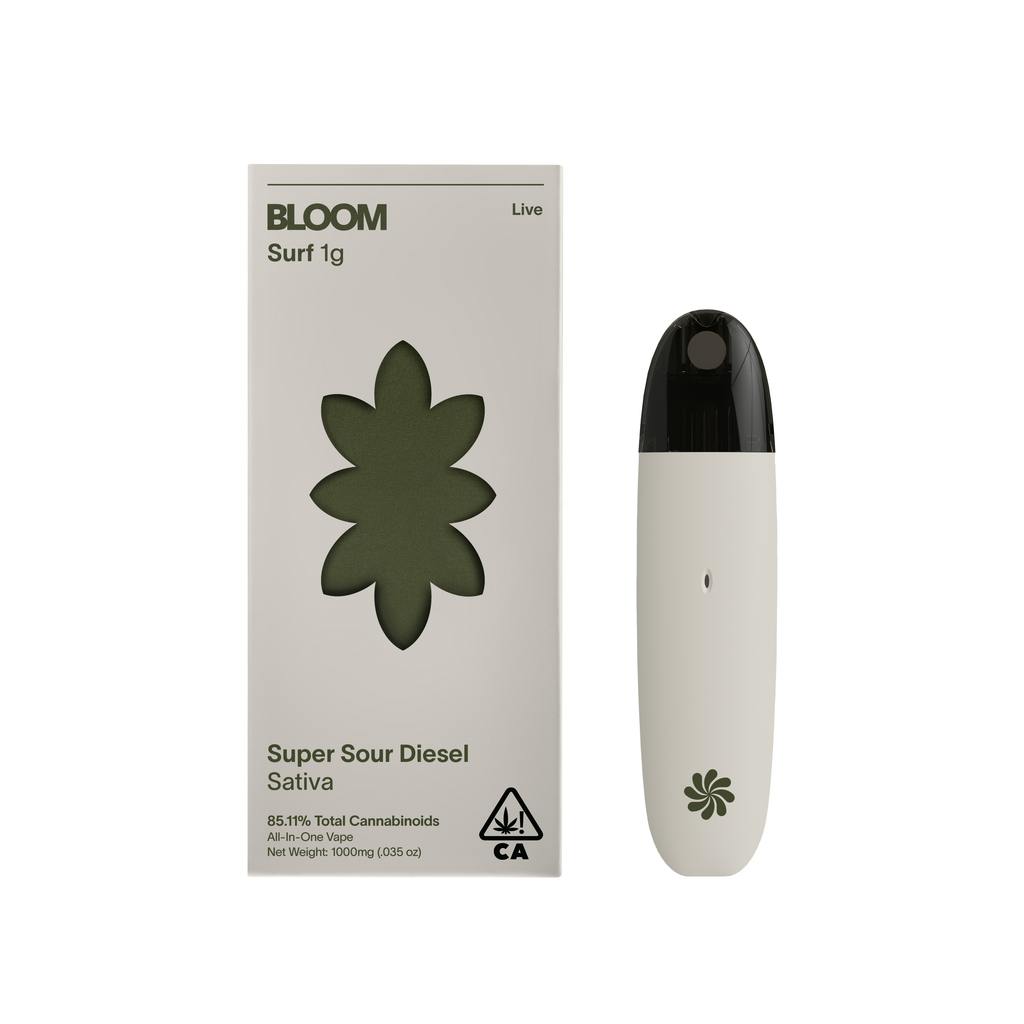 Bloom Brand Super Sour Diesel Live Surf AIO 1g cannabis product