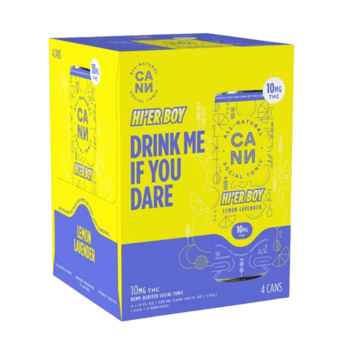 Lemon Lavender | Hi'er Boy 12oz (4pk) 10mg THC | Cann Social Tonic