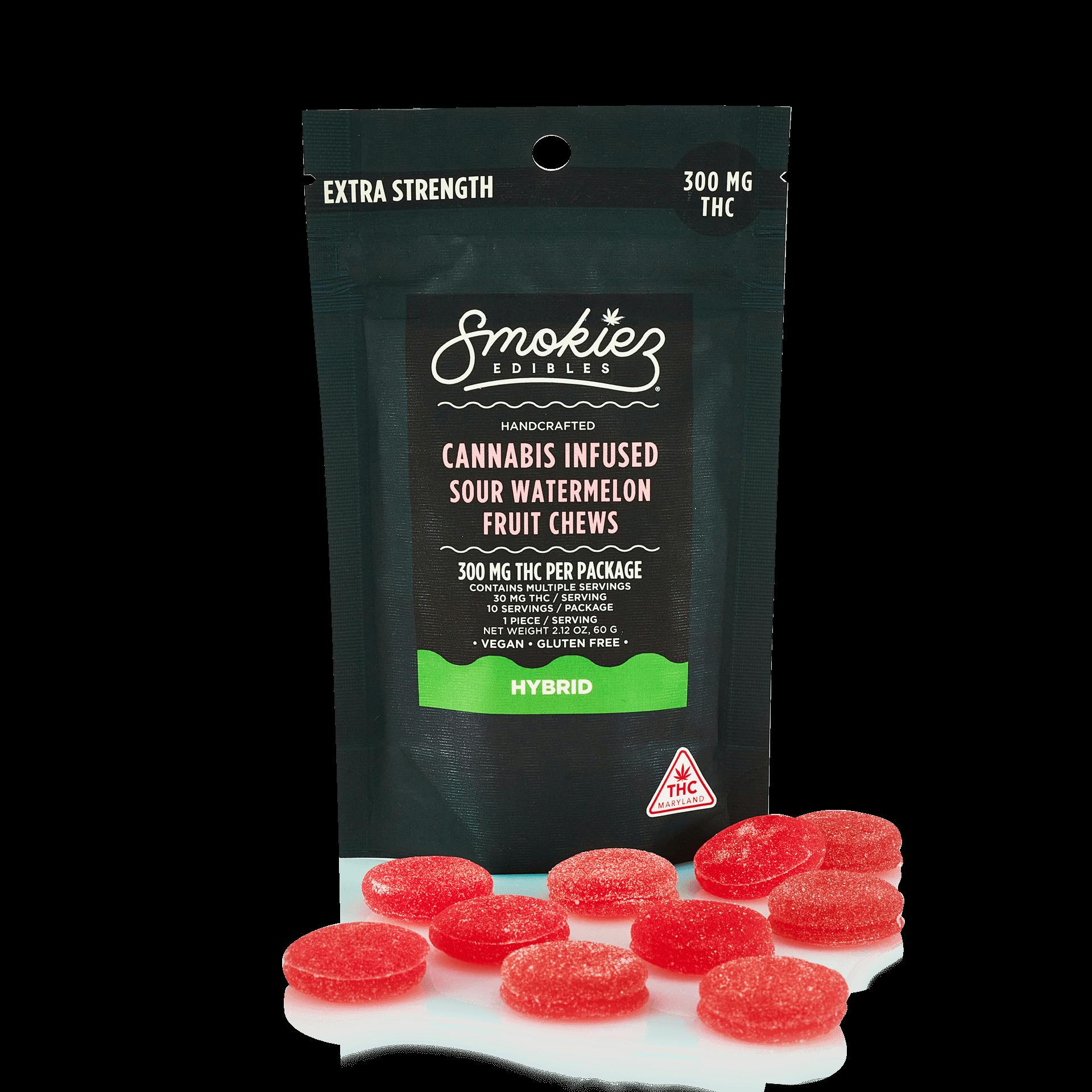 Sour Watermelon Gummies - 300mg (MED ONLY)