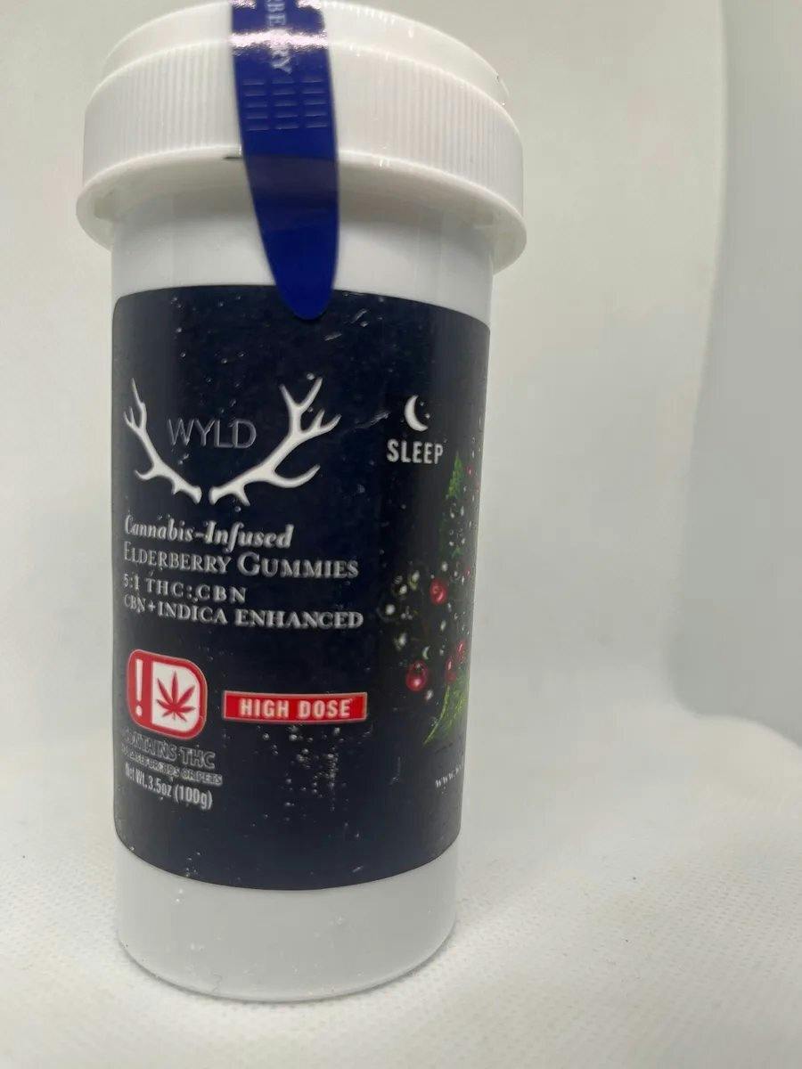 WYLD Gummies 1000mg 5:1 THC:CBN Elderberry Indica
