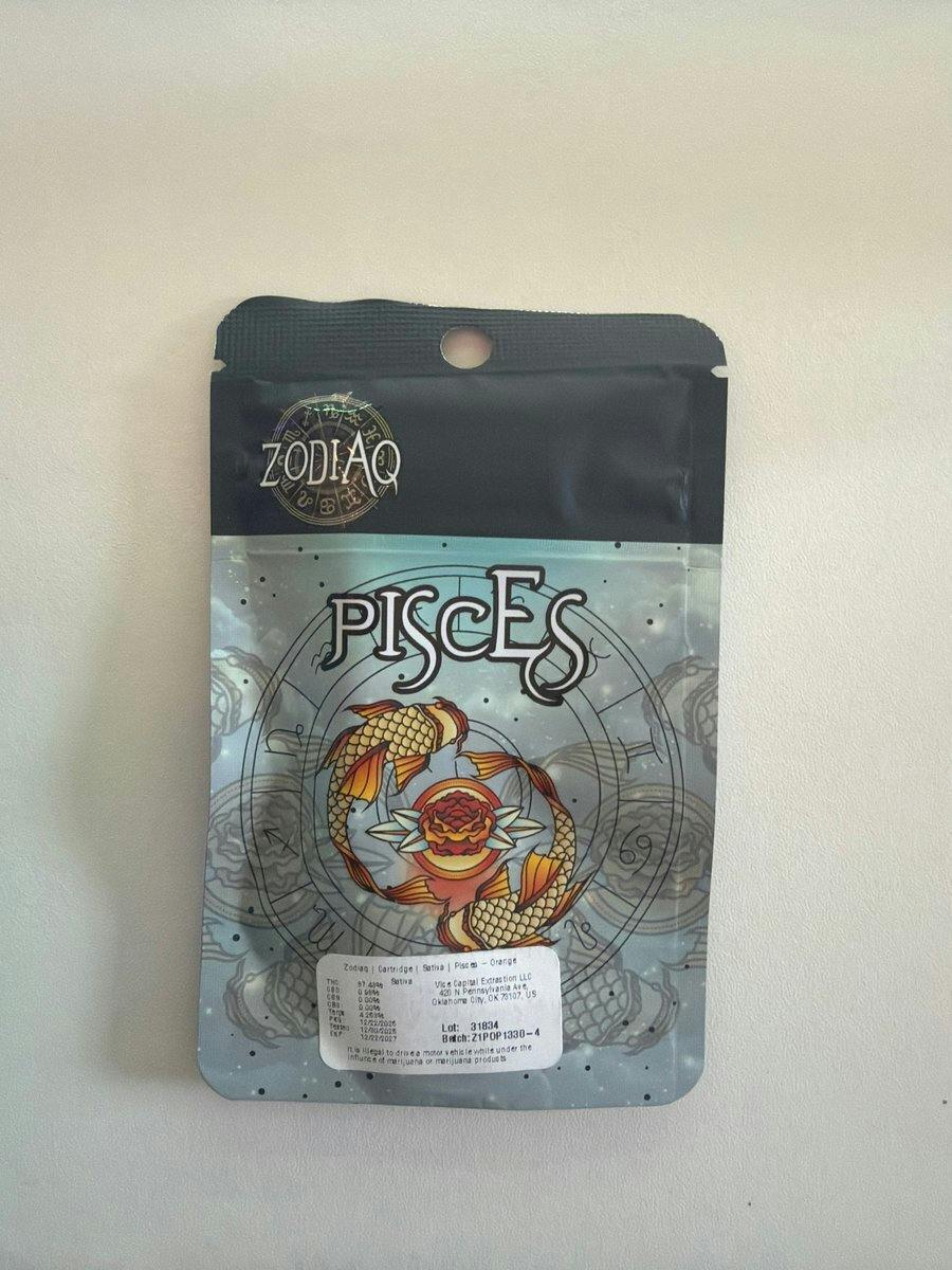 Zodiaq Cart 1g Sativa Pisces Orange Pineapple at Lotus Gold Cannabis Co.