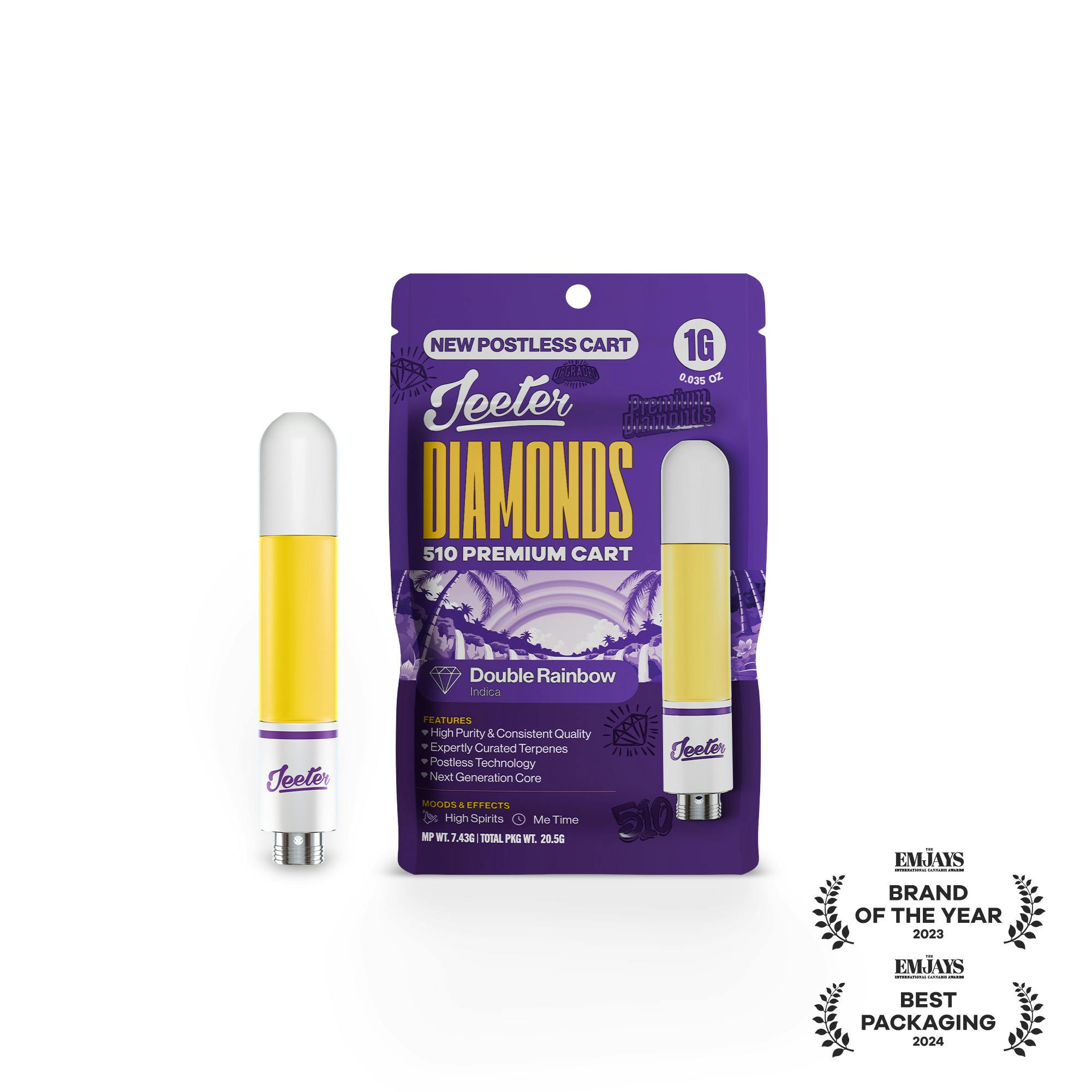 Jeeter - Postless Cartridge Liquid Diamonds - Double Rainbow (H) (1.0g)