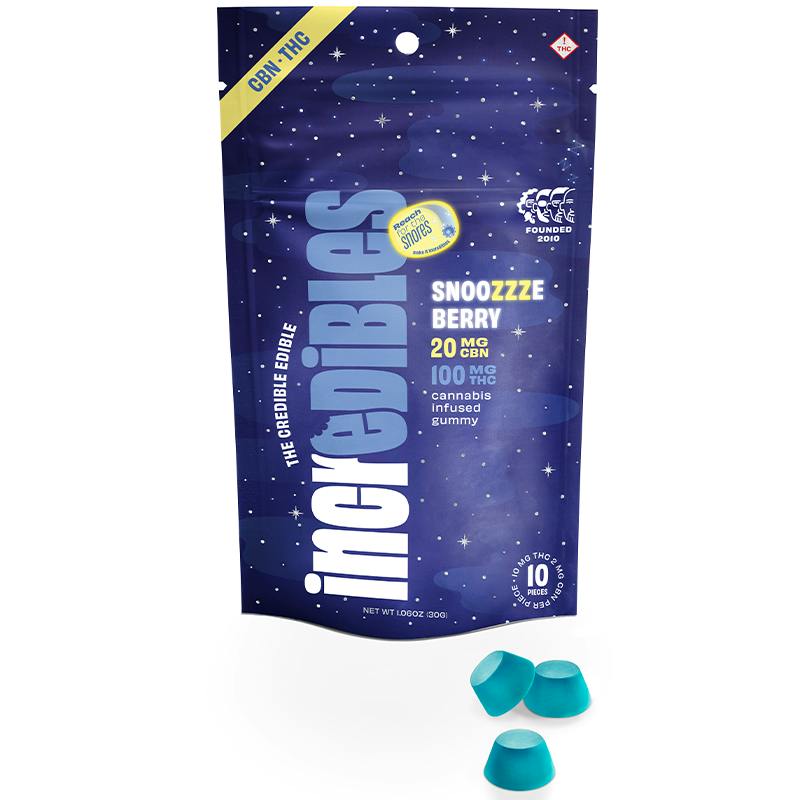 Incredibles - Snoozzzeberry - Chocolate Bar 20mg CBN 100mg THC