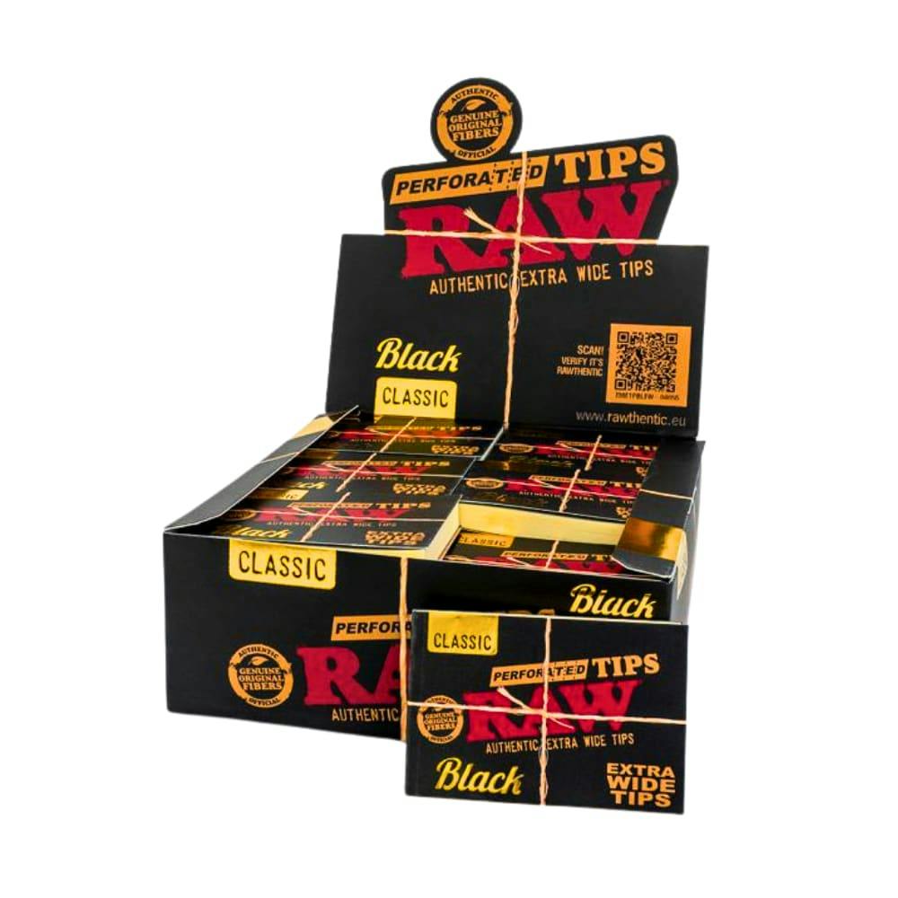 RAW Black Perforated Extra Wide Tips